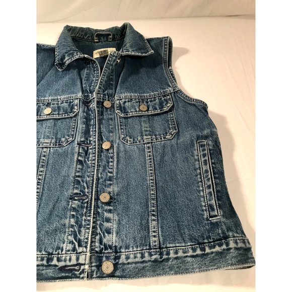 Eddie Bauer Denim Vest Womens sz Small Blue - Picture 2 of 5